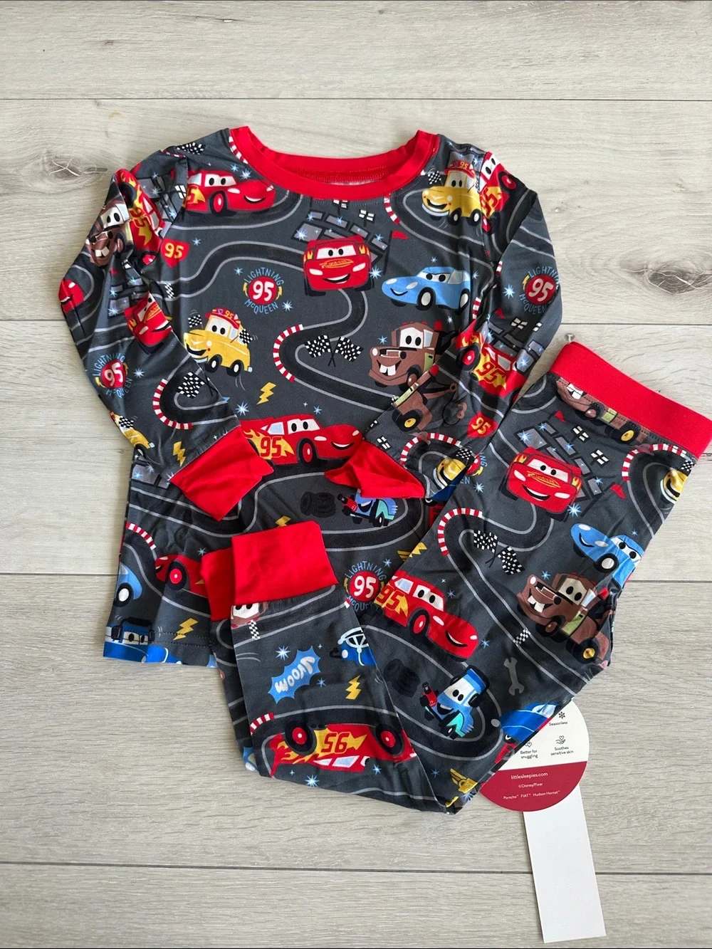 Little Sleepies Disney & Pixar Piston Cup LS 2 PC Pajama Set Multi 2T NWT IN PKG